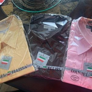 3 pk men shirts. New in package. 19 1/2 - 20 1/2. Daniel Ellissa brand.